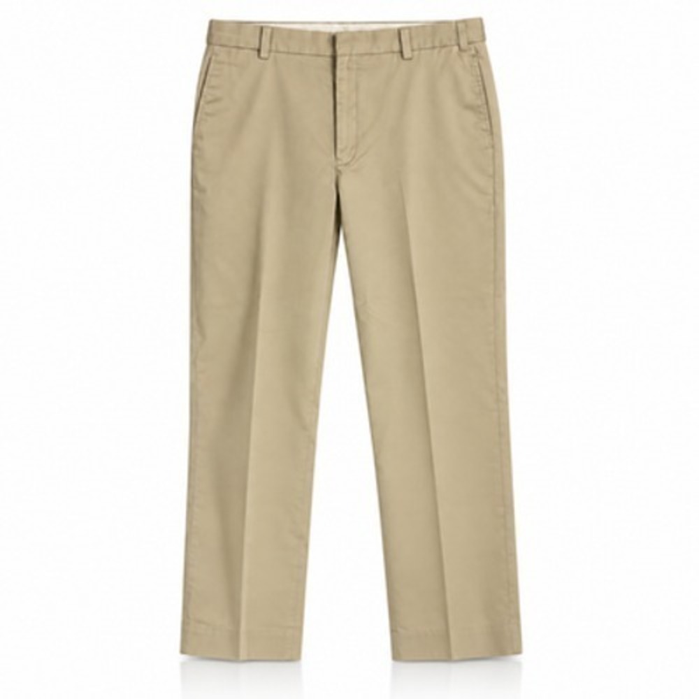 L.L.Bean Chino Pants Mens Tagged 38 Beige Khaki Flat Front Straight Leg